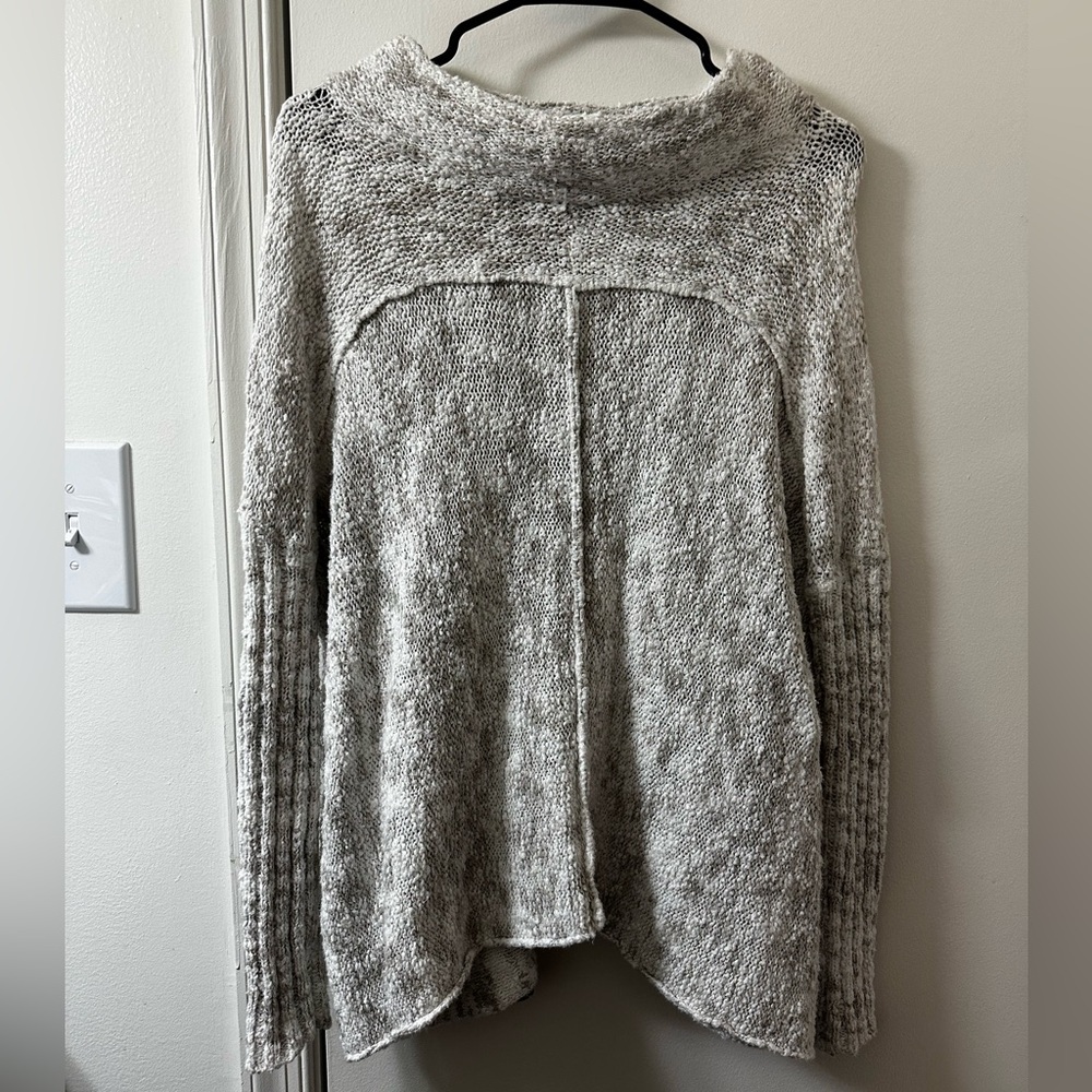 Free People Textured Bouclé Oversized Mock Neck Sweater - XS - Picture 3 of 6